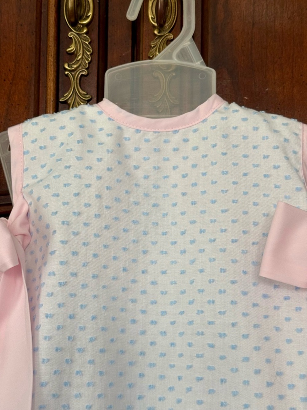 The Beaufort Bonnet Company Pink Blue Swiss Dot Bloomer Set 6-12M TBBC - Picture 3 of 10